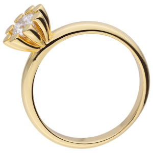 Preview: Damen Ring 925 Sterling Silber vergoldet 1 Zirkonia Silberring