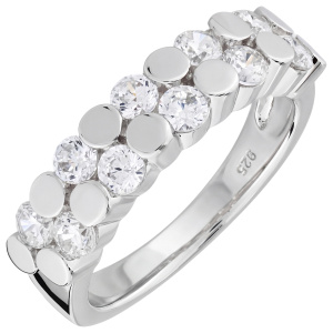 Damen Ring 925 Sterling Silber 10 Zirkonia Silberring