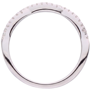Preview: Damen Ring geflochten 925 Sterling Silber 40 Zirkonia Silberring
