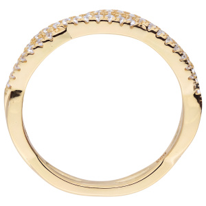 Damen Ring geflochten 925 Sterling Silber vergoldet 40 Zirkonia Silberring