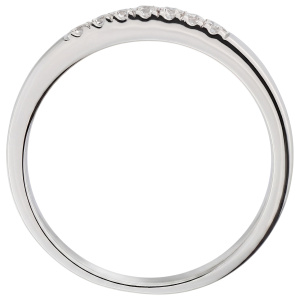 Preview: Damen Ring schmal 925 Sterling Silber 7 Zirkonia Silberring