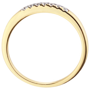 Preview: Damen Ring schmal 925 Sterling Silber vergoldet 7 Zirkonia Silberring