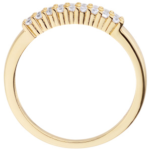 Preview: Damen Ring schmal 925 Sterling Silber vergoldet 18 Zirkonia Silberring