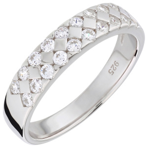 Damen Ring 925 Sterling Silber 20 Zirkonia Silberring