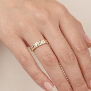Preview: Damen Ring 925 Sterling Silber vergoldet 20 Zirkonia Silberring