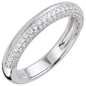 Damen Ring 925 Sterling Silber 48 Zirkonia Silberring