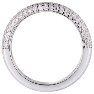 Damen Ring 925 Sterling Silber 48 Zirkonia Silberring