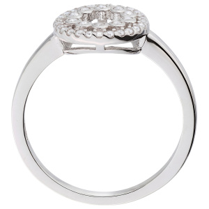 Preview: Damen Ring Kreis 925 Sterling Silber 36 Zirkonia Silberring