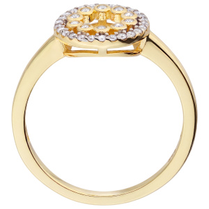 Preview: Damen Ring Kreis 925 Sterling Silber vergoldet 36 Zirkonia Silberring