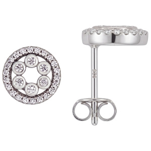 Ohrstecker Kreis 925 Sterling Silber 56 Zirkonia