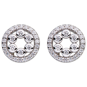 Preview: Ohrstecker Kreis 925 Sterling Silber 56 Zirkonia