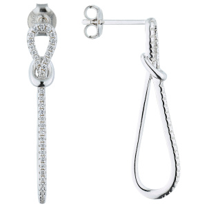 Ohrhänger Schlaufe 925 Sterling Silber 70 Zirkonia