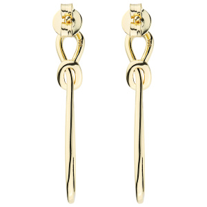 Ohrhänger Schlaufe 925 Sterling Silber vergoldet 70 Zirkonia