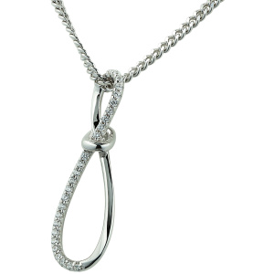 Preview: Anhänger Schleife 925 Sterling Silber 26 Zirkonia Silberanhänger