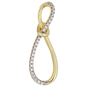 Anhänger Schleife 925 Sterling Silber vergoldet 26 Zirkonia