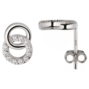 Ohrstecker Kreise 925 Sterling Silber 22 Zirkonia