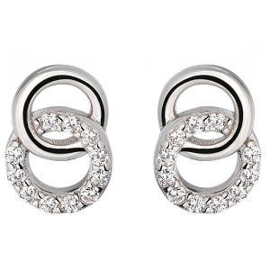 Ohrstecker Kreise 925 Sterling Silber 22 Zirkonia