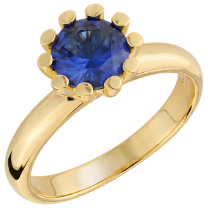Damen Ring 925 Sterling Silber vergoldet 1 Spinell Silberring