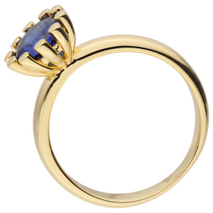 Preview: Damen Ring 925 Sterling Silber vergoldet 1 Spinell Silberring