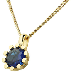 Anhänger 925 Sterling Silber vergoldet 1 Spinell blau