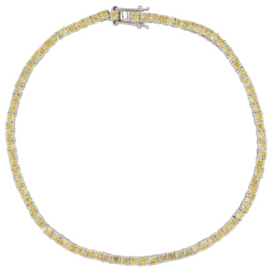 Armband Tennisarmband 925 Sterling Silber 84 Zirkonia gelb 19 cm