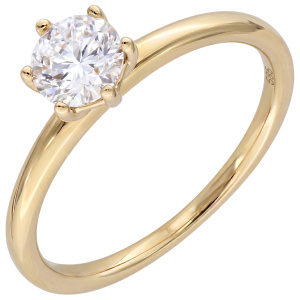 Damen Ring Solitär 585 Gelbgold 1 Lab-Grown-Diamant Brillant 0,50 ct.