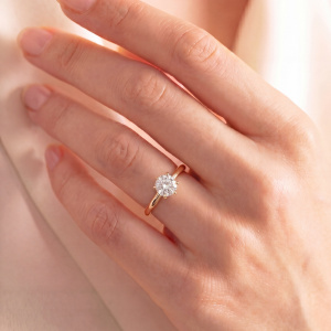 Preview: Damen Ring Solitär 585 Gelbgold 1 Lab-Grown-Diamant Brillant 0,50 ct.