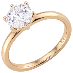 Damen Ring Solitär 585 Gelbgold 1 Lab-Grown-Diamant Brillant 1,0 ct.