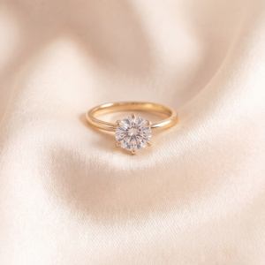 Preview: Damen Ring Solitär 585 Gelbgold 1 Lab-Grown-Diamant Brillant 1,0 ct.