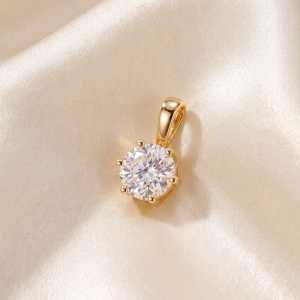 Preview: Anhänger Solitär 333 Gelbgold 1 Lab-Grown-Diamant Brillant 1,0 ct