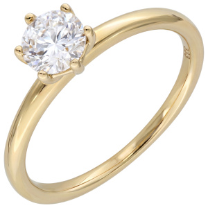 Damen Ring Solitär 333 Gelbgold 1 Lab-Grown-Diamant Brillant 0,50 ct.