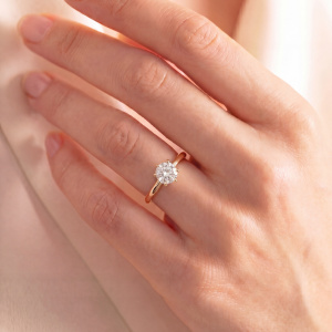 Preview: Damen Ring Solitär 333 Gelbgold 1 Lab-Grown-Diamant Brillant 0,50 ct.