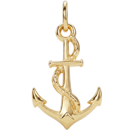 Anhänger Anker 925 Sterling Silber vergoldet