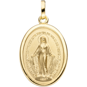 Anhänger Milagrosa oval 925 Silber vergoldet mattiert