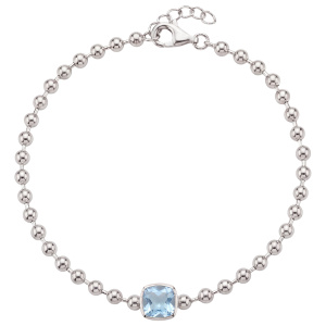 Armband 925 Sterling Silber 1 blauer Zirkonia 19 cm Silberarmband