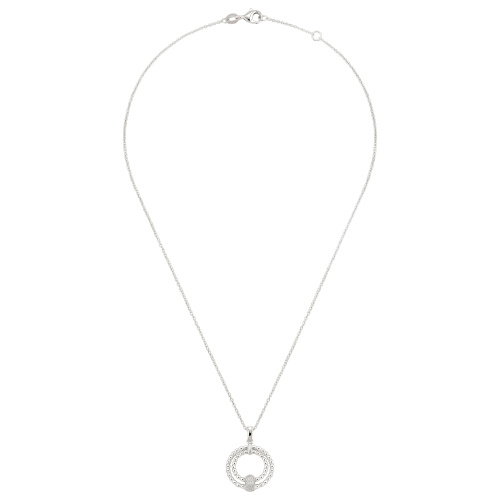 Collier Halskette 925 Sterling Silber 13 Zirkonia 45 cm Silberkette