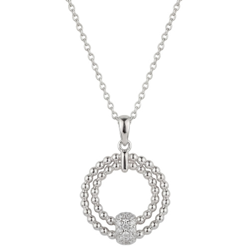 Collier Halskette 925 Sterling Silber 13 Zirkonia 45 cm Silberkette