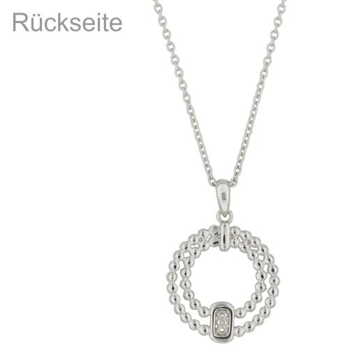 Collier Halskette 925 Sterling Silber 13 Zirkonia 45 cm Silberkette