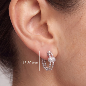Preview: Creolen 925 Sterling Silber 38 Zirkonia Silberohrringe