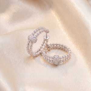 Preview: Creolen 925 Sterling Silber 38 Zirkonia Silberohrringe