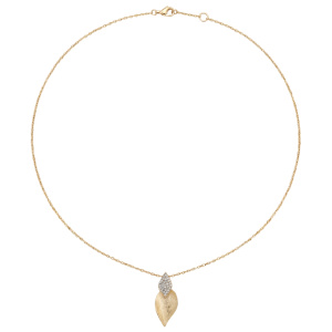 Collier Halskette 925 Silber vergoldet mattiert 32 Zirkonia 45 cm Kette