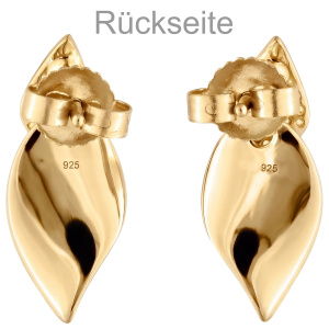 Preview: Ohrstecker 925 Sterling Silber vergoldet matt 64 Zirkonia Ohrringe