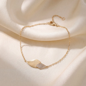 Preview: Armband 925 Silber vergoldet mattiert 32 Zirkonia 18,5 cm
