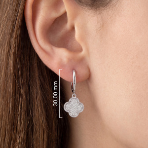 Preview: Creolen 925 Sterling Silber 58 Zirkonia Silberohrringe