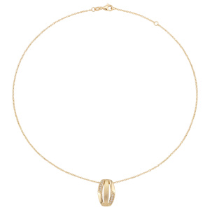 Collier Halskette 925 Silber vergoldet mattiert 8 Zirkonia 45 cm Kette