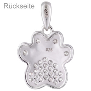 Preview: Anhänger Pfote 925 Sterling Silber 28 Zirkonia Silberanhänger