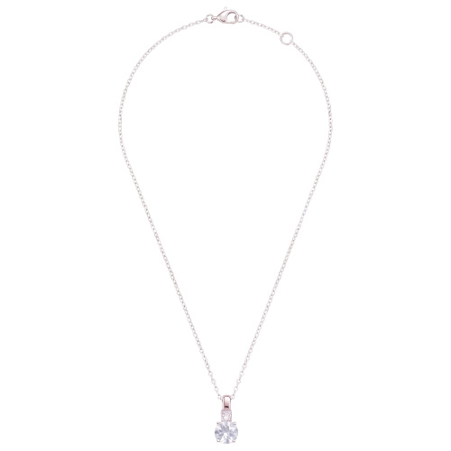 Collier 925 Sterling Silber Blautopas Zirkonia 45 cm Silberkette