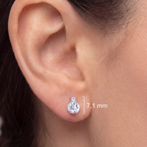 Preview: Ohrstecker 925 Sterling Silber 2 Zirkonia 2 Blautopase hellblau Ohrringe