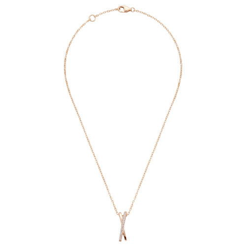 Collier 925 Sterling Silber vergoldet mit 16 Lab-Grown-Diamanten 0,08ct. 45 cm
