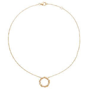 Collier 925 Silber vergoldet 40 Lab-Grown-Diamanten Brillanten 0,13 ct.